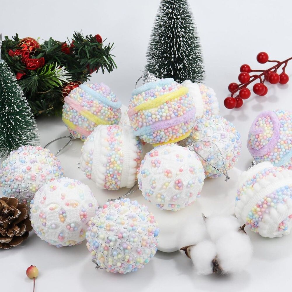 Nazada Set of 9 3" Christmas Candy Color Pastel Macaron Shatterproof Foam Balls - Picture 9 of 11